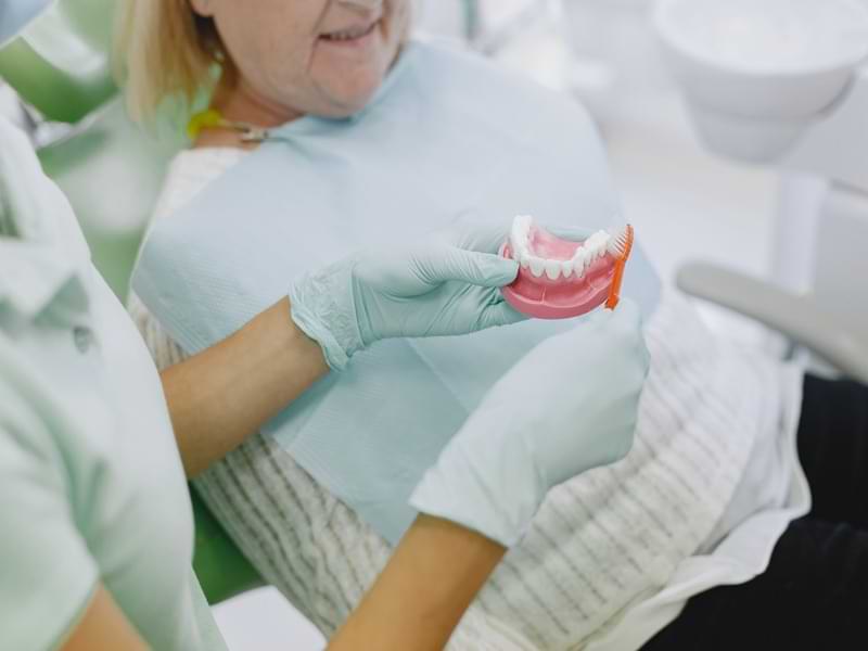 Dentist Holding Partial Teeth